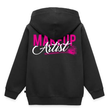 Make Up Artist MUA Kosmetikerin Schminke Makeup - Kinder Premium Organic Hoodie - Schwarz - Hinten - AI Model Kid Male (0cm)