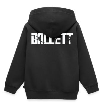 Ballerine - Sweat Premium à capuche enfant bio - noir - Dos - AI Model Kid Male (0cm)