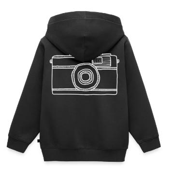 appareil photo - Sweat Premium à capuche enfant bio - noir - Dos - AI Model Kid Male (0cm)