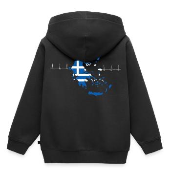Griechenland - Kinder Premium Organic Hoodie - Schwarz - Hinten - AI Model Kid Male (0cm)