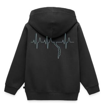 Apnoetauchen Freitaucher Herzschlag - Kinder Premium Organic Hoodie - Schwarz - Hinten - AI Model Kid Male (0cm)