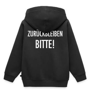 Zurückbleiben bitte! U-Bahn Berlin Geschenk - Kinder Premium Organic Hoodie - Schwarz - Hinten - AI Model Kid Male (0cm)