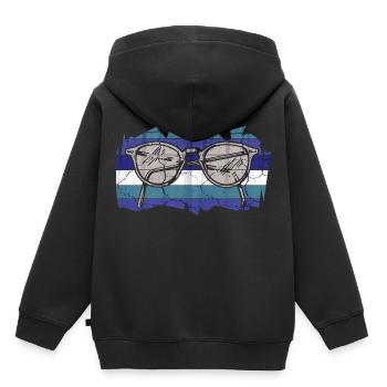 Brille Sonnenbrille Glasses lunettes Nerd Geek - Kinder Premium Organic Hoodie - Schwarz - Hinten - AI Model Kid Male (0cm)