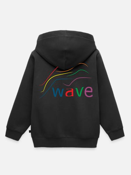 wave - Kinder Premium Organic Hoodie - Schwarz