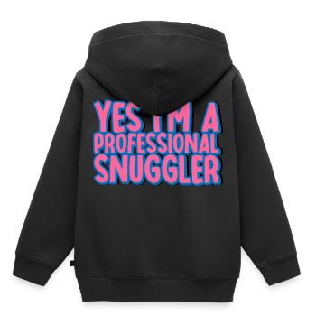 Yes, I'm A Professional Snuggler 2 - Kinder Premium Organic Hoodie - Schwarz - Hinten - AI Model Kid Male (0cm)