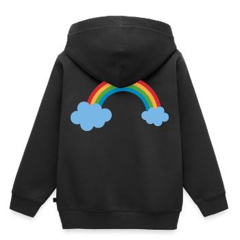 rainbow sun clouds weather rainbow sun cloud39 - Kids Premium Organic Hoodie - black - Back - AI Model Kid Male (0cm)