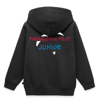 Parapente Pilot Enfants Cadeau Bébé junior - Sweat Premium à capuche enfant bio - noir - Dos - AI Model Kid Male (0cm)