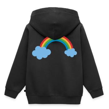 arc-en-ciel - Sweat Premium à capuche enfant bio - noir - Dos - AI Model Kid Male (0cm)