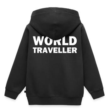 Voyageur du monde - Sweat Premium à capuche enfant bio - noir - Dos - AI Model Kid Male (0cm)