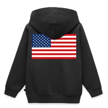 United States - Kids Premium Organic Hoodie - black - Back - AI Model Kid Male (0cm)