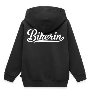Bikerin front white - Kinder Premium Organic Hoodie - Schwarz - Hinten - AI Model Kid Male (0cm)