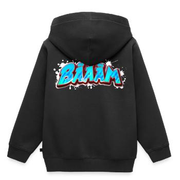BÄÄÄM bäääm bääm - Kinder Premium Organic Hoodie - Schwarz - Hinten - AI Model Kid Male (0cm)