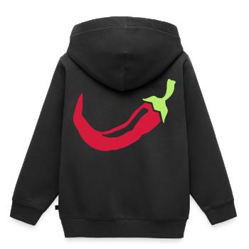 Idée cadeau chili piment - Sweat Premium à capuche enfant bio - noir - Dos - AI Model Kid Male (0cm)