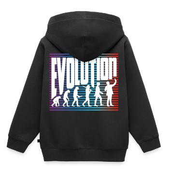 evolution - Kids Premium Organic Hoodie - black - Back - AI Model Kid Male (0cm)