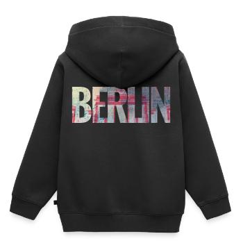 Berlin - Sweat Premium à capuche enfant bio - noir - Dos - AI Model Kid Male (0cm)