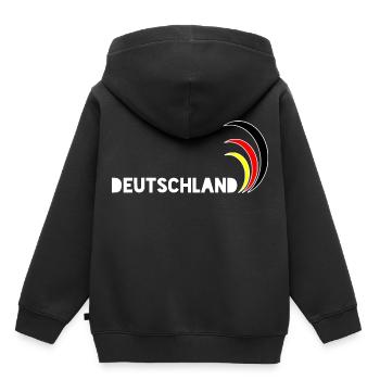 Deutschland - Kinder Premium Organic Hoodie - Schwarz - Hinten - AI Model Kid Male (0cm)