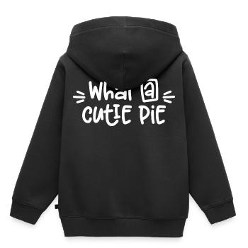 What a cutie pie white - Kinder Premium Organic Hoodie - Schwarz - Hinten - AI Model Kid Male (0cm)