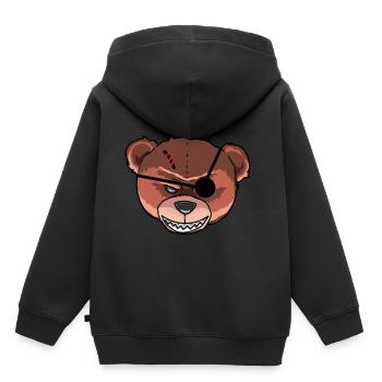 Horreur Teddy Monstre effrayant Zombie Ours Pirate - Sweat Premium à capuche enfant bio - noir - Dos - AI Model Kid Male (0cm)