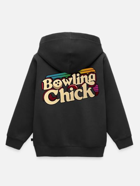 Bowling Chick 18 - Kinder Premium Organic Hoodie - Schwarz