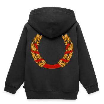 couronne de blé - Sweat Premium à capuche enfant bio - noir - Dos - AI Model Kid Male (0cm)