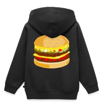 hamburger - Sweat Premium à capuche enfant bio - noir - Dos - AI Model Kid Male (0cm)