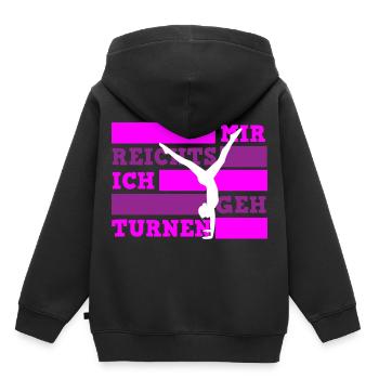 Mir reichts ich geh turnen Turnerin - Kinder Premium Organic Hoodie - Schwarz - Hinten - AI Model Kid Male (0cm)