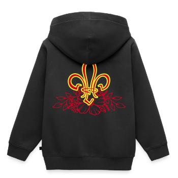 Fleur de Lis - Kids Premium Organic Hoodie - black - Back - AI Model Kid Male (0cm)