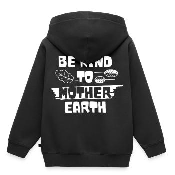 Sois gentil Vers La Terre Mère Climat Gaz Gaz - Sweat Premium à capuche enfant bio - noir - Dos - AI Model Kid Male (0cm)