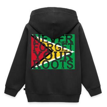 never forget roots home Guyana - Kids Premium Organic Hoodie - black - Back - AI Model Kid Male (0cm)