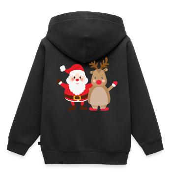 rudolph père noël - Sweat Premium à capuche enfant bio - noir - Dos - AI Model Kid Male (0cm)
