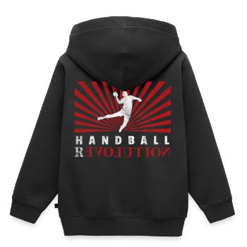 Handball cadeau de handball Handball - Sweat Premium à capuche enfant bio - noir - Dos - AI Model Kid Male (0cm)