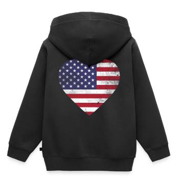 Gift USA flag American flag - Kids Premium Organic Hoodie - black - Back - AI Model Kid Male (0cm)