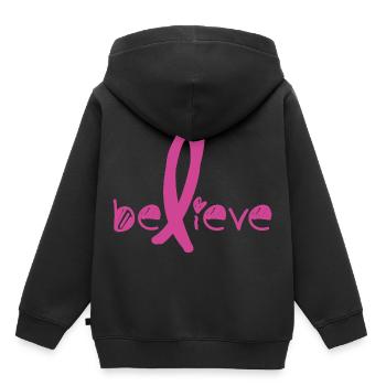 Croyez Combat de cancer - Sweat Premium à capuche enfant bio - noir - Dos - AI Model Kid Male (0cm)