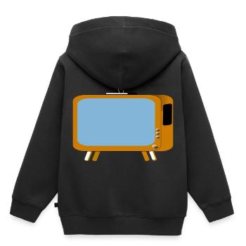 monitor television fernseher tv flatscreen compute - Kinder Premium Organic Hoodie - Schwarz - Hinten - AI Model Kid Male (0cm)