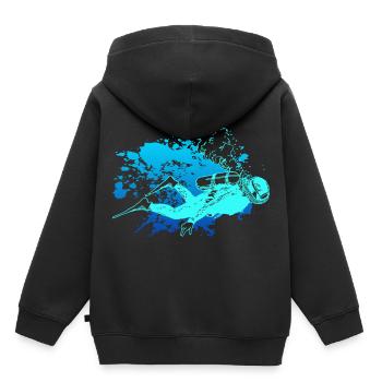 Diver - Kids Premium Organic Hoodie - black - Back - AI Model Kid Male (0cm)