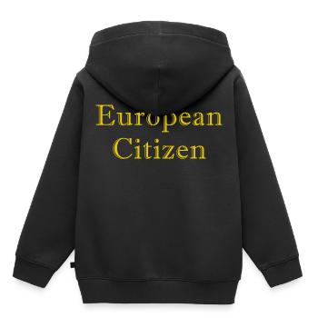 Citoyens européens jaune - Sweat Premium à capuche enfant bio - noir - Dos - AI Model Kid Male (0cm)