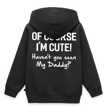 Of course I'm cute - Kids Premium Organic Hoodie - black - Back - AI Model Kid Male (0cm)