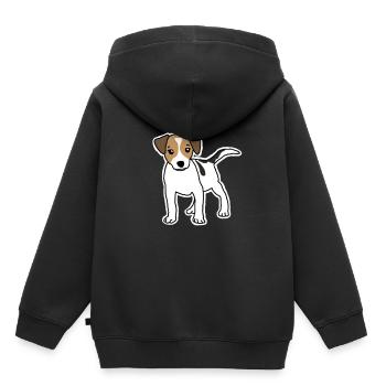 Jack Russell Terrier Welpe mit weißer Umrandung - Kinder Premium Organic Hoodie - Schwarz - Hinten - AI Model Kid Male (0cm)