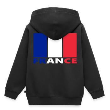 France, France - Kids Premium Organic Hoodie - black - Back - AI Model Kid Male (0cm)