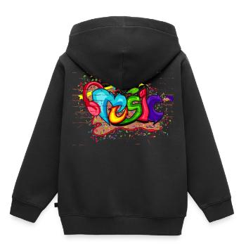 Graffiti Hip Hop Art Berlin - Sweat Premium à capuche enfant bio - noir - Dos - AI Model Kid Male (0cm)
