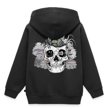 Horror Halloween Spinne Totenkopf Herbst Pilze - Kinder Premium Organic Hoodie - Schwarz - Hinten - AI Model Kid Male (0cm)