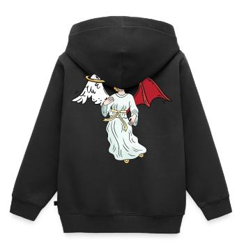 Engel Teufel gut böse Gefühle Emotion Satan Dark - Kinder Premium Organic Hoodie - Schwarz - Hinten - AI Model Kid Male (0cm)