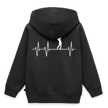 coeur battement de coeur de golf palpitations golfeurs d'impulsion - Sweat Premium à capuche enfant bio - noir - Dos - AI Model Kid Male (0cm)