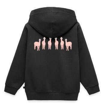 Alpaka-Fotoshooting - Kinder Premium Organic Hoodie - Schwarz - Hinten - AI Model Kid Male (0cm)
