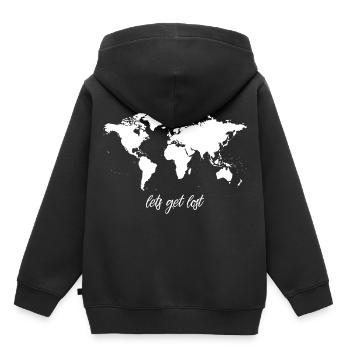 Permet d'obtenir Lost Worldmap - Sweat Premium à capuche enfant bio - noir - Dos - AI Model Kid Male (0cm)
