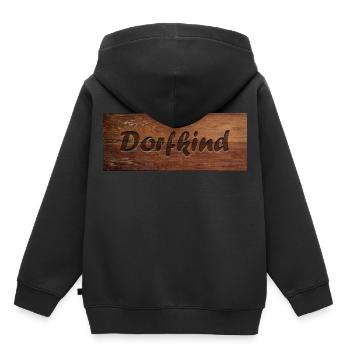 enfant du village - Sweat Premium à capuche enfant bio - noir - Dos - AI Model Kid Male (0cm)