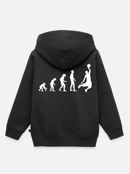 Basketball Evolution | Basket-ball - Sweat Premium à capuche enfant bio - noir
