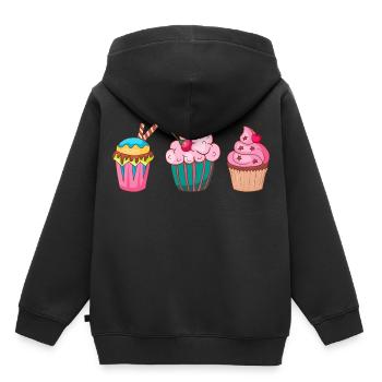 Cupcake Muffin Gâteau à la confiserie - Sweat Premium à capuche enfant bio - noir - Dos - AI Model Kid Male (0cm)