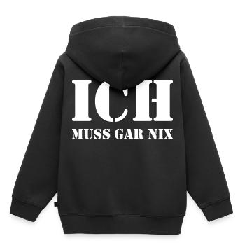 lustiger witziger Spruch Sprüche Geschenk - Kinder Premium Organic Hoodie - Schwarz - Hinten - AI Model Kid Male (0cm)