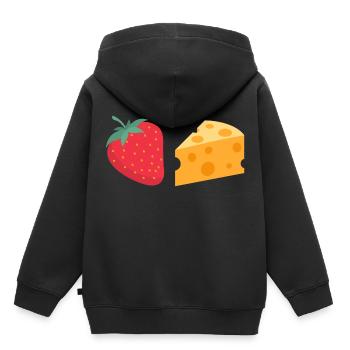 Fromage Aux Fraises Fromage Aux Fraises - Sweat Premium à capuche enfant bio - noir - Dos - AI Model Kid Male (0cm)